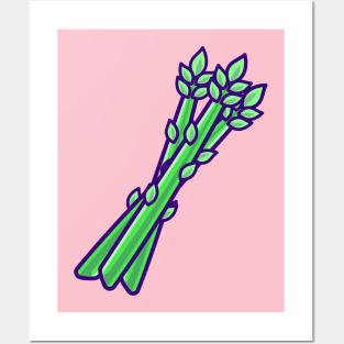 Asparagus Vegetable Cartoon Posters and Art